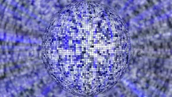 蓝色迪斯科球背景视频的预览图
