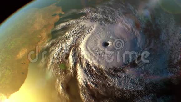 地球表面的热带气旋三维动画视频的预览图