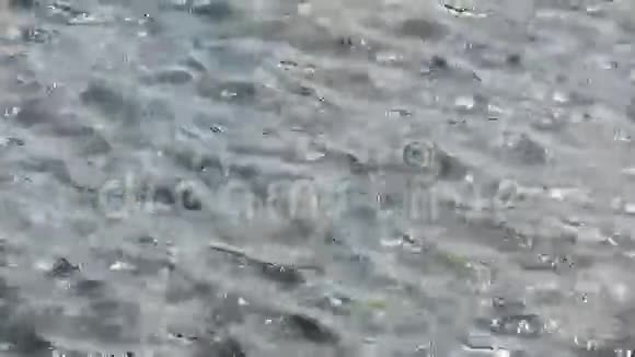 清澈透明的浅水湾波纹闪闪发光的湖砾石视频的预览图