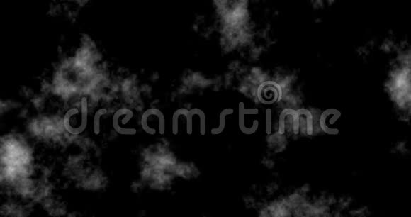 烟雾在黑色背景下像雾或云一样在空间中缓慢飘浮灰色分形效应视频的预览图