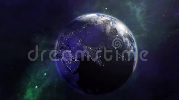 来自宇宙的灿烂的地球之光视频的预览图