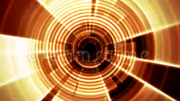 2D圆形隧道涡门橘色与涟漪效应视频的预览图