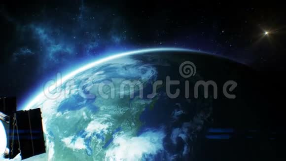 卫星轨道地球的美丽景色高清1080视频的预览图