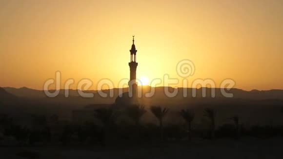 日落时分的清真寺视频的预览图
