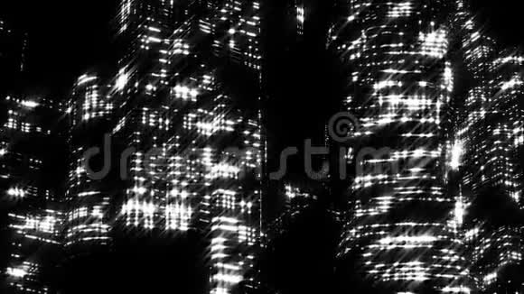 夜城夜景可循环使用黑白的视频的预览图