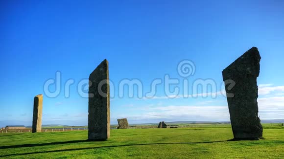 苏格兰奥克尼斯坦尼斯的站立式石头视频的预览图