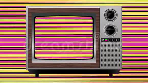 旧电视上的颜色干扰失真视频的预览图