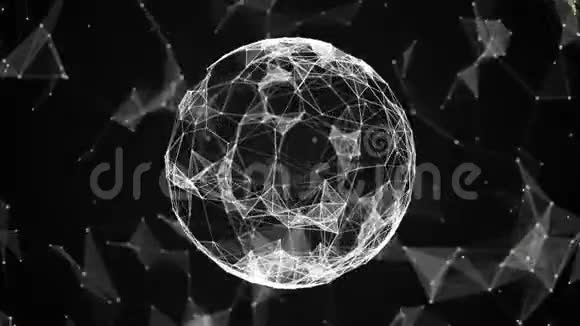 很漂亮的神经丛未来世界球体由三角形点和线组成业务摘要背景视频的预览图