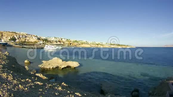 埃及度假村红海海岸和海滩全景时间流逝视频的预览图