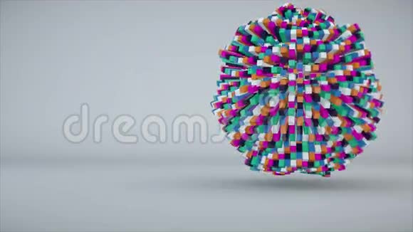 五颜六色的立方体组成球体视频的预览图