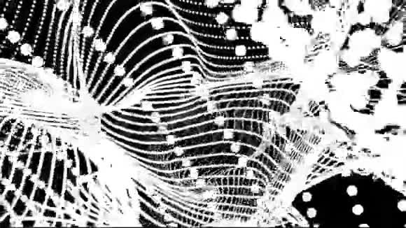 珍珠网随机移动云抽象动画背景新动态技术运动彩色视频片段视频的预览图