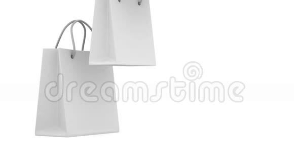 购物袋和白色背景的百分比孤立的3D视频的预览图