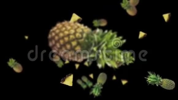 落菠萝背景环阿尔法通道4k视频的预览图