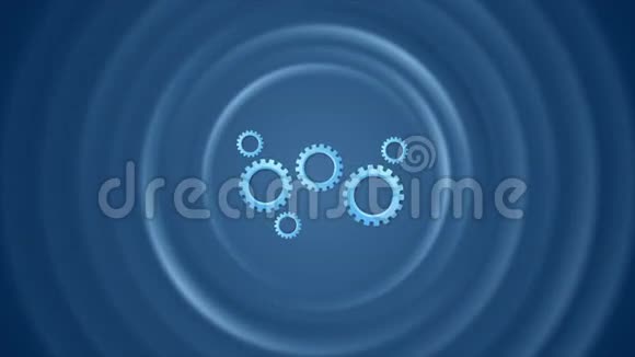 蓝色齿轮机构和平滑圆视频动画视频的预览图
