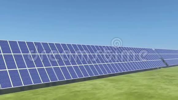 太阳能电池板绿色无清洁能源视频的预览图