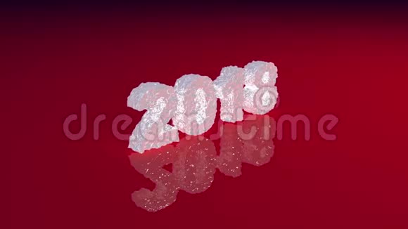 由光滑表面的冰制成的2018年新年视频的预览图