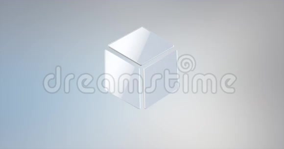 立方体白色3D图标视频的预览图