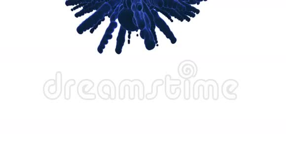 蓝色羽毛或墨水使用它作为背景过渡或覆盖三维运动图形元素VFX墨水或烟雾版本17视频的预览图