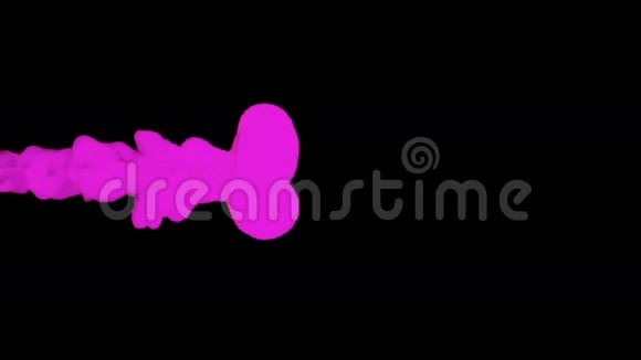 紫罗兰色颜料在黑色背景上溶于水中三维渲染体素图形计算机模拟1全高清视频的预览图