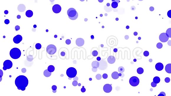 蓝色的半透明粒子在白色上慢慢移动抽象动画3D渲染视频的预览图