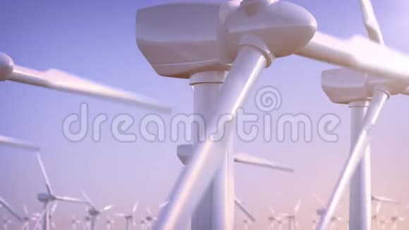 风力涡轮机的旋转风车左侧视频的预览图