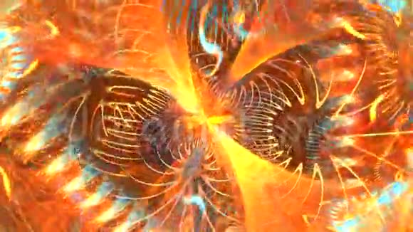 分形背景与抽象橙色银河很详细视频的预览图