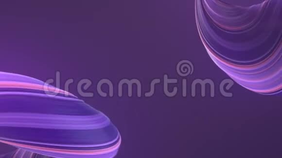 紫色和粉红色的扭曲形状计算机生成的抽象几何三维渲染循环动画高清分辨率视频的预览图