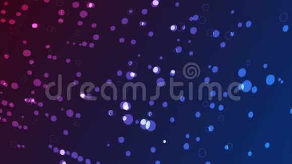 闪烁蓝紫色科技视频动画与圆圈粒子视频的预览图
