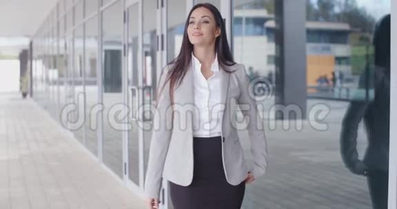 华丽的商务女性行走视频的预览图