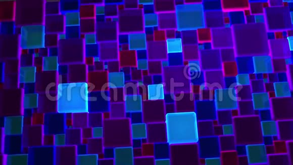 4k的霓虹蓝和紫罗兰色小熊背景视频的预览图