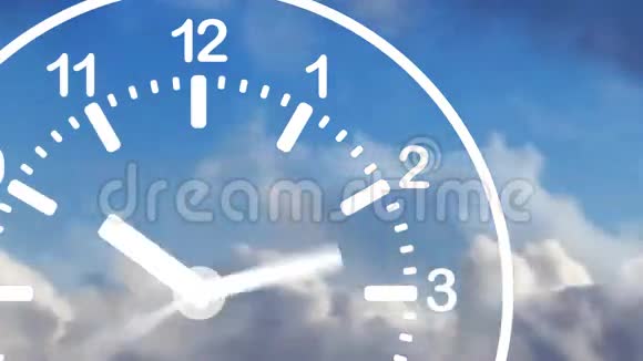 时间苍蝇天空中的时钟视频的预览图
