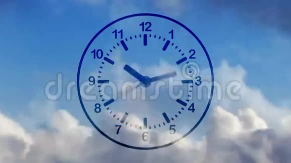 时间苍蝇天空中的时钟视频的预览图