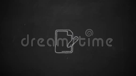 手绘线条艺术黑板上用白色粉笔显示音符符号视频的预览图