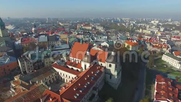 波兰卢布林2017年9月老城鸟瞰视频的预览图