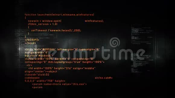 计算机代码扫描黑色视频的预览图