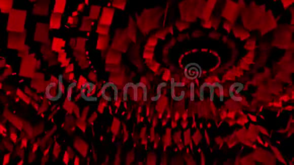 暗红色粒子的抽象生长圈视频的预览图
