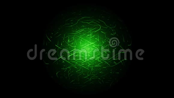 在透明背景上分离的球体内流动的高能粒子视频的预览图