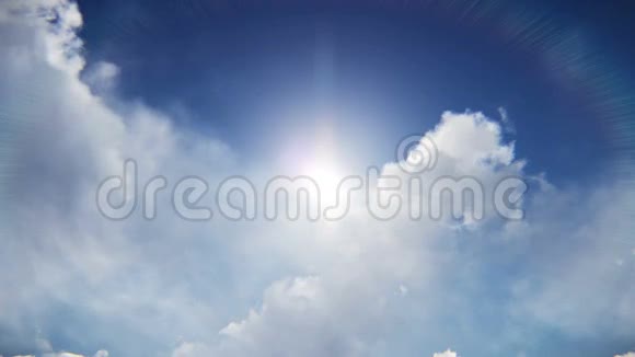 飞机起飞时有太阳和云层背景镜头视频的预览图