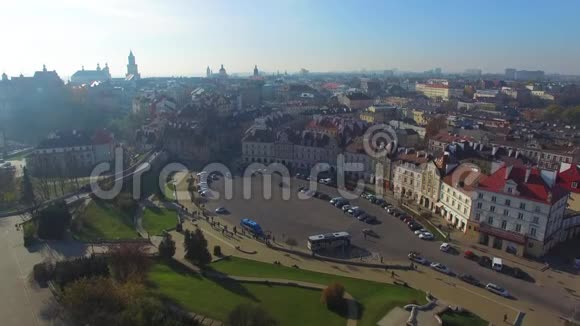 波兰卢布林2017年9月老城鸟瞰视频的预览图