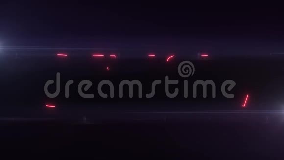 红色慵懒霓虹灯销售文字与闪亮的光光耀斑动画黑色背景新质量复古迪斯科视频的预览图