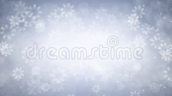新年背景雪花和火花在慢慢地飞舞视频的预览图