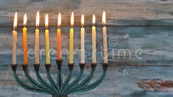 犹太节日节日象征光明节光明节视频的预览图