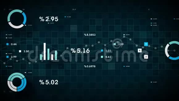 4K业务数据跟踪蓝色视频的预览图