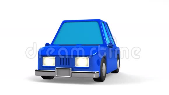 白色背景的蓝车视频的预览图