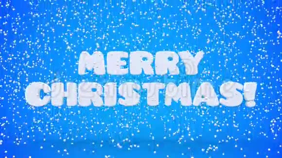 圣诞快乐新年快乐蓝色背景动画节日白色字体贺卡横幅壁纸视频的预览图