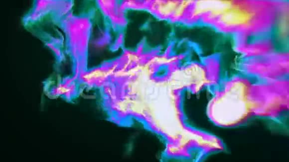 彩色蒸汽的运动粒子三维动画循环视频的预览图