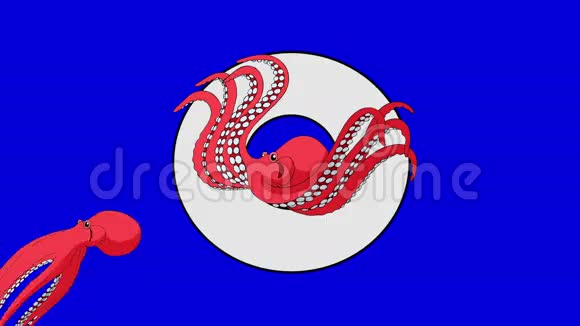 字母O和章鱼前景视频的预览图