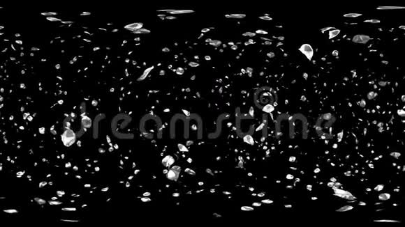 360VR飞行浪漫银花花瓣坠落阿尔法通道循环视频的预览图