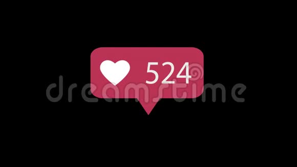 动画4K粉红色就像黑色背景上的图标就像统计社交媒体视频的预览图