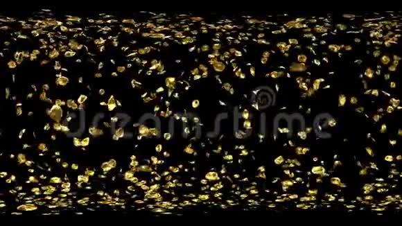 360虚拟现实飞行浪漫黄金花瓣落阿尔法通道循环视频的预览图
